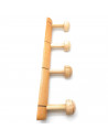 Perchero de madera 4 pomos para pared, soporte clásico de abrigos, sombreros para recibidor, dormitorio, 5 x 43 x 10,5 cm