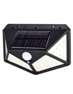 Lámpara luces LED de exterior 30 W, funciona con luz solar, carga automática, función nocturna, fácil instalación, sensor de mov