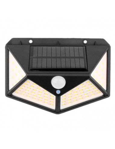Lámpara luces LED de exterior 30 W, funciona con luz solar, carga automática, función nocturna, fácil instalación, sensor de mov