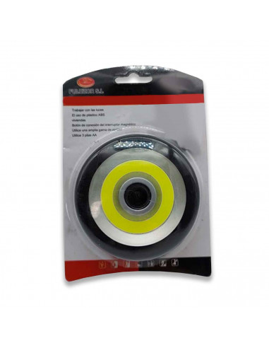 Linterna redonda multiusos para trabajos, plástico ABS, botón de magnetismo. Ideal para mecánicos, obreros o escaladores.  