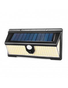 Lámpara luces LED de exterior 35 W, funciona con luz solar, carga automática, función nocturna, fácil instalación, sensor de mov