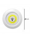 Set de 3 luces de auxiliar COB con mando a distancia, 3 pilas "AAA" (No incluidas). Luz de 9 cm de diámetro.