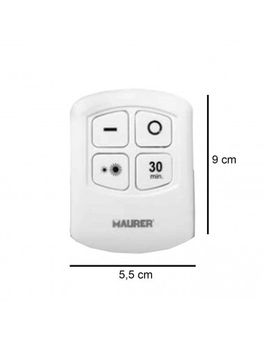 Set de 3 luces de auxiliar COB con mando a distancia, 3 pilas "AAA" (No incluidas). Luz de 9 cm de diámetro.