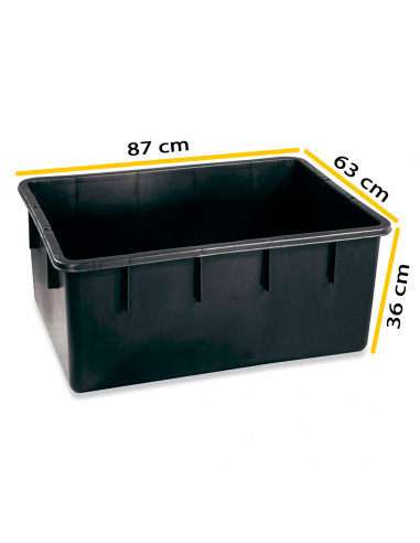Tradineur - Cubo rectangular para maletero - Fabricado en plástico - Ideal para tina, depósito, tanque, barreño - Capacidad de 1
