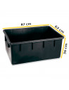 Tradineur - Cubo rectangular para maletero - Fabricado en plástico - Ideal para tina, depósito, tanque, barreño - Capacidad de 1