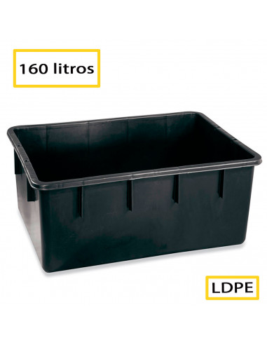Tradineur - Cubo rectangular para maletero - Fabricado en plástico - Ideal para tina, depósito, tanque, barreño - Capacidad de 1