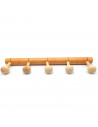 Tradineur - Perchero de madera 5 pomos para pared, soporte clásico de abrigos, sombreros para recibidor, dormitorio, 5 x 55 x 10