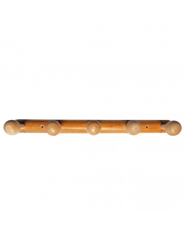 Tradineur - Perchero de madera 5 pomos para pared, soporte clásico de abrigos, sombreros para recibidor, dormitorio, 5 x 55 x 10