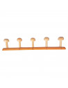 Tradineur - Perchero de madera 5 pomos para pared, soporte clásico de abrigos, sombreros para recibidor, dormitorio, 5 x 55 x 10