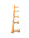 Tradineur - Perchero de madera 5 pomos para pared, soporte clásico de abrigos, sombreros para recibidor, dormitorio, 5 x 55 x 10