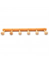 Tradineur - Perchero de madera 6 pomos para pared, soporte clásico de abrigos, sombreros para recibidor, dormitorio, 5 x 66,5 x