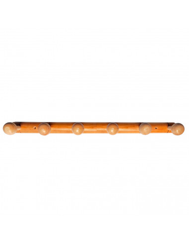 Tradineur - Perchero de madera 6 pomos para pared, soporte clásico de abrigos, sombreros para recibidor, dormitorio, 5 x 66,5 x