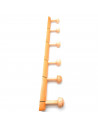 Tradineur - Perchero de madera 6 pomos para pared, soporte clásico de abrigos, sombreros para recibidor, dormitorio, 5 x 66,5 x