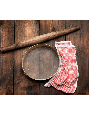Tradineur - Tamiz de madera, malla fina, diseño tradicional, adecuado para tamizar harina, azúcar, trigo, arena, colador para re
