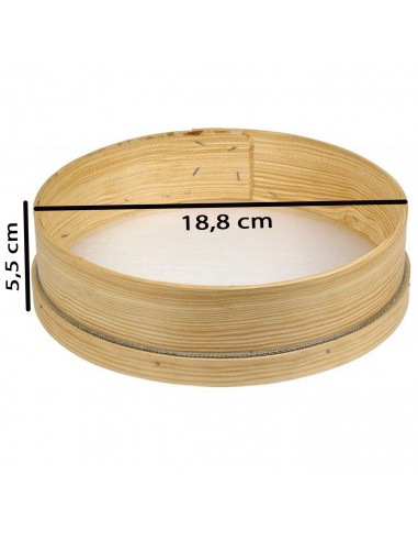 Tradineur - Tamiz de madera con malla fina, diseño tradicional, adecuado para tamizar harina, azúcar, trigo, arena, colador para