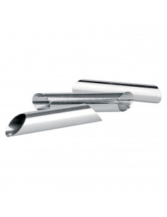 Pack de 3 moldes para canutillos de acero inoxidable de 12 x 3,5 cm. Conjunto de 3 moldeadores de canutillos o cañas de acero in