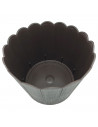 Tradineur - Maceta de plástico redonda, diseño rústico, recipiente, macetero para plantas, flores, jardín, balcón (Marrón oscuro