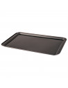 Tradineur - Bandeja de horno llana galletera de acero antiadherente, soporta hasta 250 ºC, apta para lavavajillas (Gris, 42 x 28