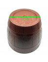 Tradineur - Maceta redonda de plástico, diseño de barril, recipiente, macetero para plantas, flores, jardín, balcón (Marrón oscu