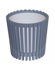 Tradineur - Maceta redonda de plástico a rayas con recipiente interior, macetero para plantas, flores, jardín, balcón, 11,7 x 12