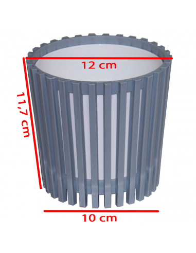 Tradineur - Maceta redonda de plástico a rayas con recipiente interior, macetero para plantas, flores, jardín, balcón, 11,7 x 12