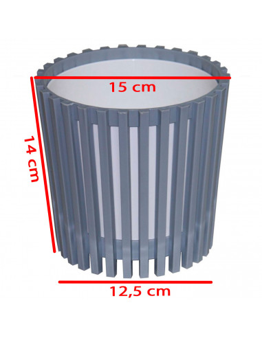 Tradineur - Maceta a rayas redonda de plástico con recipiente interior, macetero para plantas, flores, jardín, balcón, 14 x 15 c