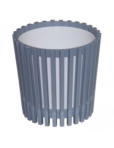 Tradineur - Maceta de plástico a rayas redonda con recipiente interior, macetero para plantas, flores, jardín, balcón, 19 x 19,5