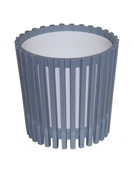 Tradineur - Maceta de plástico a rayas redonda con recipiente interior, macetero para plantas, flores, jardín, balcón, 19 x 19,5