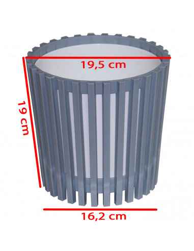 Tradineur - Maceta de plástico a rayas redonda con recipiente interior, macetero para plantas, flores, jardín, balcón, 19 x 19,5