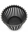 Tradineur - Maceta de plástico a rayas redonda con recipiente interior, macetero para plantas, flores, jardín, balcón, 19 x 19,5
