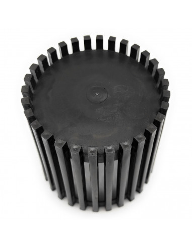 Tradineur - Maceta de plástico a rayas redonda con recipiente interior, macetero para plantas, flores, jardín, balcón, 19 x 19,5