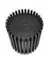 Tradineur - Maceta de plástico a rayas redonda con recipiente interior, macetero para plantas, flores, jardín, balcón, 19 x 19,5