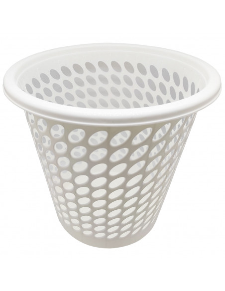 Tradineur - Papelera de plástico, modelo Lea, forma cilíndrica, cubo de basura para oficina, despacho, estudio (Blanco, 27,5 x 2 Tradineur - Papelera de plástico, modelo Lea, forma cilíndrica, cubo de basura para oficina, despacho, estudio (Blanco, 27,5 x 2