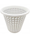 Tradineur - Papelera de plástico, modelo Lea, forma cilíndrica, cubo de basura para oficina, despacho, estudio (Blanco, 27,5 x 2