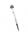 Tradineur - Antorcha de jardín de acero inoxidable, luz solar, lámpara solar recargable para césped, patio, paseos, decoración e