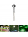 Tradineur - Antorcha de jardín de acero inoxidable, luz solar, lámpara solar recargable para césped, patio, paseos, decoración e