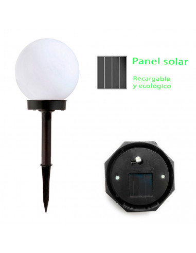 Tradineur - Antorcha de jardín de plástico, luz solar, lámpara solar recargable para césped, patio, paseos, decoración exterior,