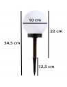 Tradineur - Antorcha de jardín de plástico, luz solar, lámpara solar recargable para césped, patio, paseos, decoración exterior,