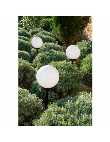 Tradineur - Antorcha de jardín de plástico, luz solar, lámpara solar recargable para césped, patio, paseos, decoración exterior,