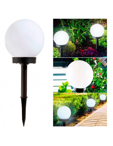 Tradineur - Antorcha de jardín de plástico, luz solar, lámpara solar recargable para césped, patio, paseos, decoración exterior,