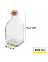 Tradineur - Botella de vidrio, frasca con tapón de corcho, reutilizable, recargable, licores, aceite, agua, vino, whisky, bodas,