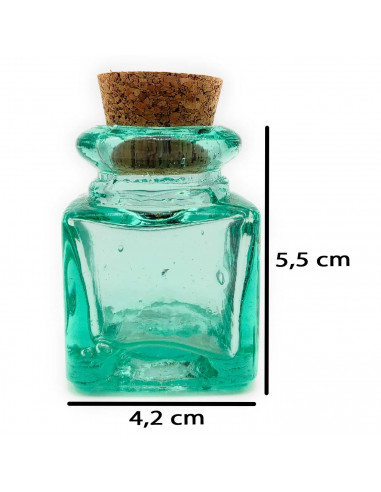 Tradineur - Bote de vidrio cuadrado, frasco, tarro con tapón de corcho, reutilizable, rellenable, ungüentos, condimentos, aceite