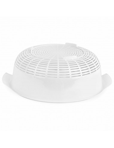 Tradineur - Escurreverduras de plástico, colador con asas, cesta de drenaje de frutas, verduras, pasta, cocina (Blanco, Ø 27 cm)