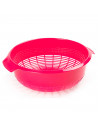 Tradineur - Escurreverduras de plástico con asas, colador, cesta de drenaje de frutas, verduras, pasta, cocina, Ø 27 cm, color a