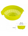 Tradineur - Escurreverduras de plástico con asas, colador, cesta de drenaje de frutas, verduras, pasta, cocina, Ø 27 cm, color a