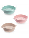 Tradineur - Escurreverduras de plástico con asas, colador, cesta de drenaje de frutas, verduras, pasta, cocina, Ø 27 cm, color a