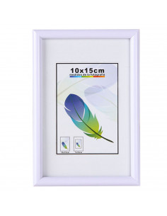 Tradineur - Portafotos, marco, soporte de sobremesa de pvc para fotografías, oficinas, negocios, decoración del hogar, blanco, 1