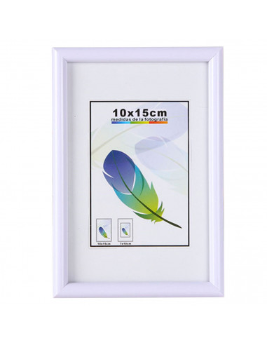 Tradineur - Portafotos, marco, soporte de sobremesa de pvc para fotografías, oficinas, negocios, decoración del hogar, blanco, 1
