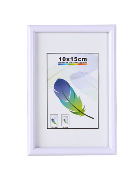 Tradineur - Portafotos, marco, soporte de sobremesa de pvc para fotografías, oficinas, negocios, decoración del hogar, blanco, 1