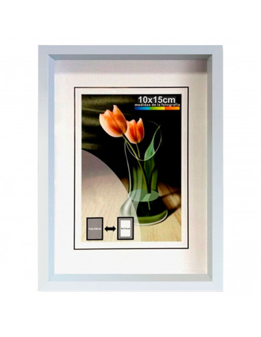 Tradineur - Portafotos, marco, soporte de sobremesa de pvc para fotografías, oficinas, negocios, decoración del hogar, blanco, 1
